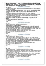 English Worksheet: friendly letter samples