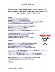 English Worksheet: Last kiss- Pearl Jam 