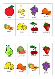 English Worksheet: Fruits and Vegetables Games:  Bingo, Go fish
