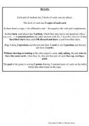 English Worksheet: Have you ever card game