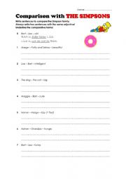 English Worksheet: The Simpsons - Comparison