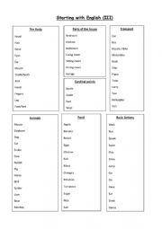 English Worksheet: Starting with English (III)