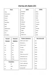 English Worksheet: Starting with English (IV)