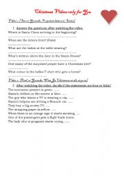 English Worksheet: Christmas Videos - activities