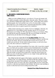 English Worksheet: end-of-term test 1 4th form science