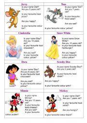 English Worksheet: Introductions and favourites I Questions