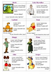 English Worksheet: Introductions and favourites II Questions