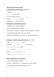 English Worksheet: 50 silly excuses to skip school