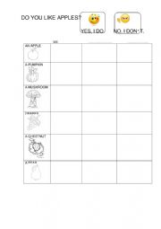 English Worksheet: autumn fruits