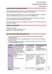 English Worksheet: The Emperors new clothes, lesson plan