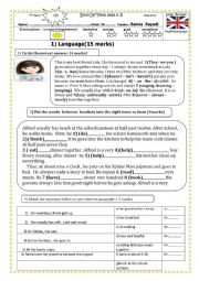 English Worksheet: End_ofoterm test n17th grade