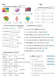 school subjects and adjectives