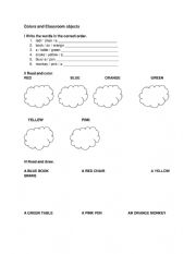 English Worksheet: Colors and objects