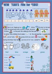 English Worksheet: New Year Fun for Kids! 