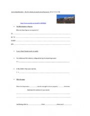 English Worksheet: Hollywood during the Great Depression Era 