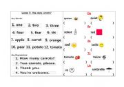 English Worksheet: How Many Carrots
