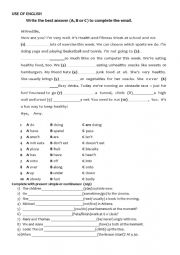 English Worksheet: PRESENT SIMPLE OR CONTINUOUS