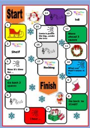 English Worksheet: Christmas board game with listening activities.