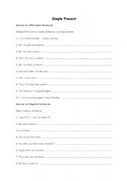 English Worksheet: present simple tense