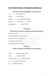 English Worksheet: Present Simple vs Present Continuous