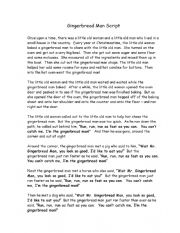 English Worksheet: gingerbreadmen