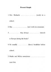 English Worksheet: Present Simple