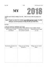 English Worksheet: 2018 Review