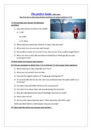 English Worksheet: The perfect santa listening ,  talking and reading