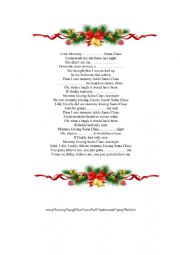 English Worksheet: I saw mommy kissing Santa Claus