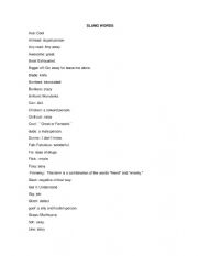 English Worksheet: Slang words in english 