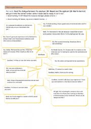 English Worksheet: job interview conversation