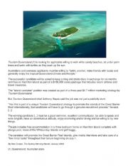 English Worksheet: Island Caretaker Wanted