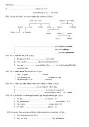 English Worksheet: QUIZ