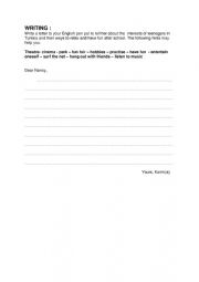 English Worksheet: WRITING