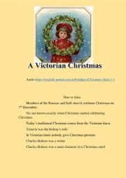 A Victorian Christmas. listening activity.