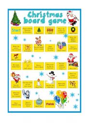 English Worksheet: Christmas  board game