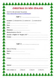 English Worksheet: Christmas in New Zealand