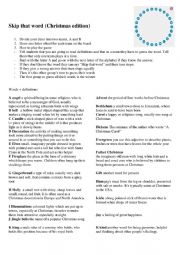 English Worksheet: Skip that word. A Christmas game for advanced students 