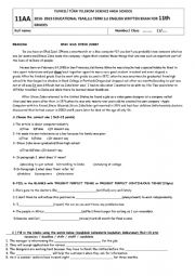 English Worksheet: exam
