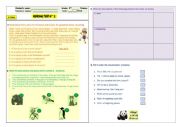 English Worksheet: Reading: Going to  + Describing animals