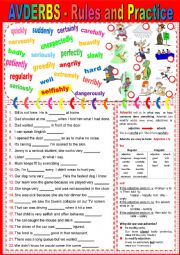 English Worksheet: ADVERBS - Rules and Practice + KEY