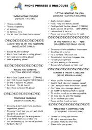 English Worksheet: PHONE PHRASES & DIALOGUES