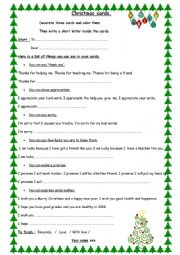 English Worksheet: Christmas cards