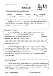 English Worksheet: Reflective Blog