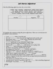 English Worksheet: Adjectives