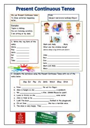 English Worksheet: Present Continuous Tense