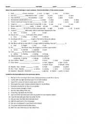 English Worksheet: Homonyms