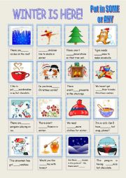 English Worksheet: Some - any winter worksheet