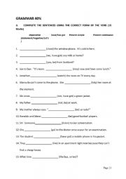 English Worksheet: Simple Grammar Quiz