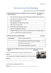 English Worksheet: Parsons Green Bombing